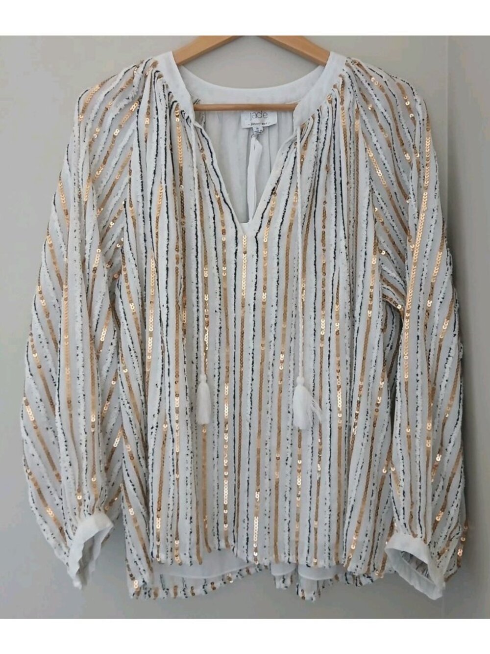 New Johnny Was Jade Eden Sequin Embellished Blouse - Picture 2 of 11